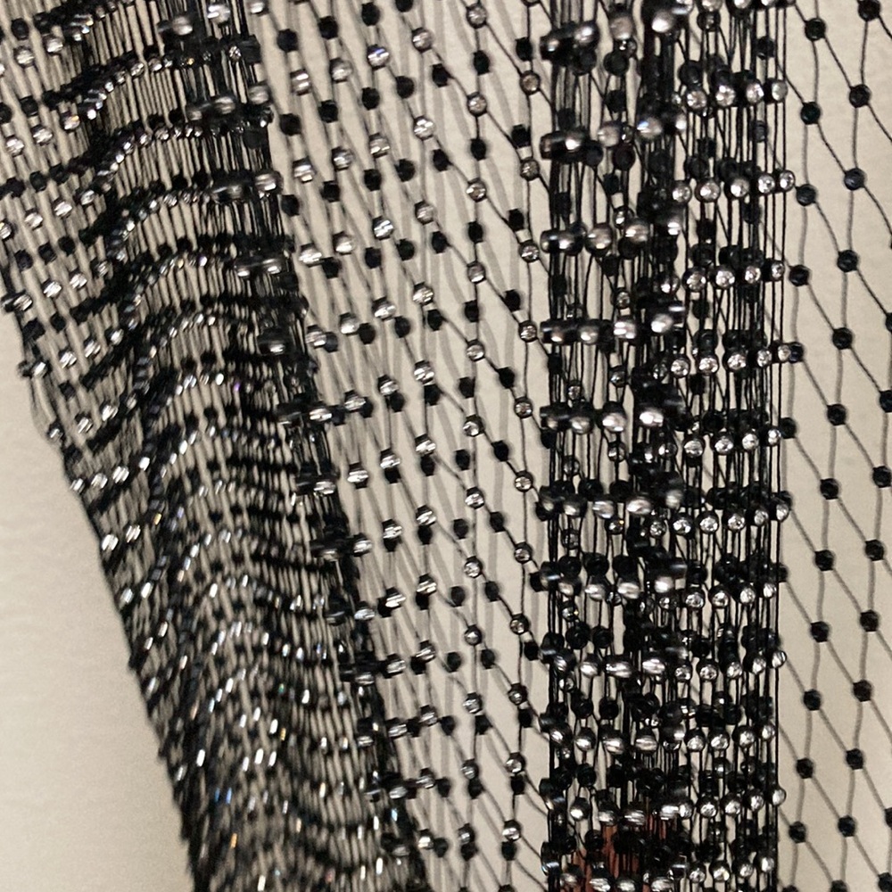 Akira Rhinestone Fishnet Long Open Front Jacket - Picture 7 of 12